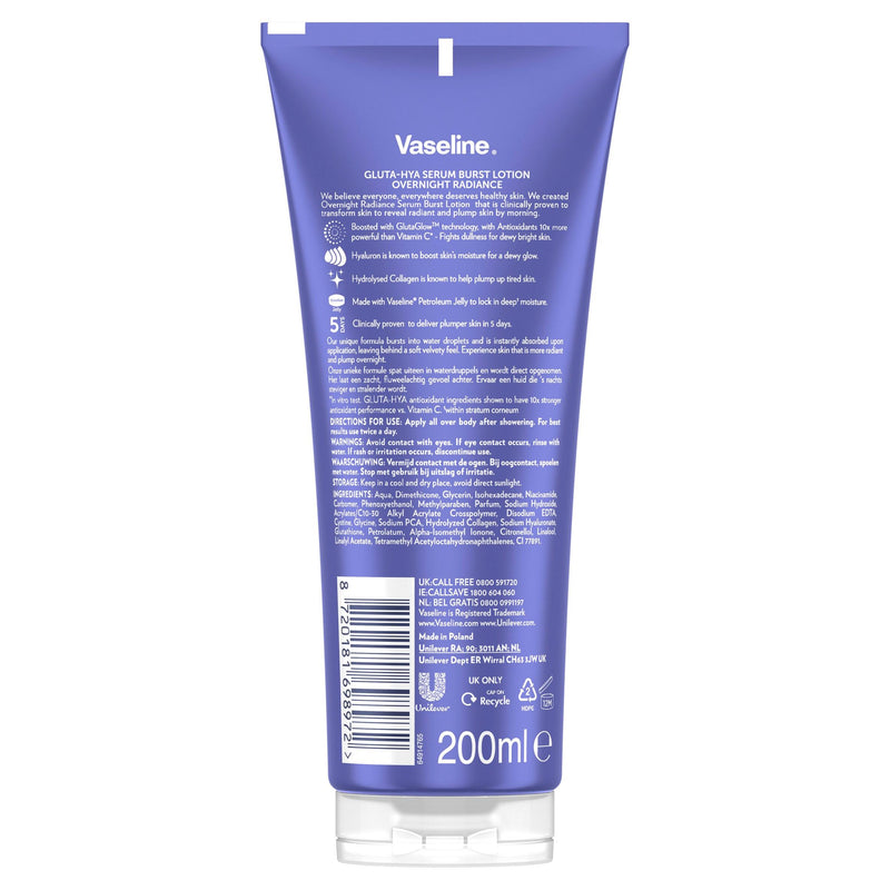 Vaseline Gluta Hya serum burst body lotion 200ml, UK version
