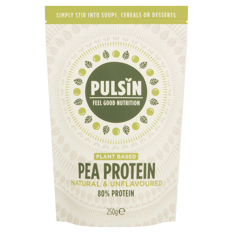 Pulsin pea protein powder unflavoured 250g, imported from the UK