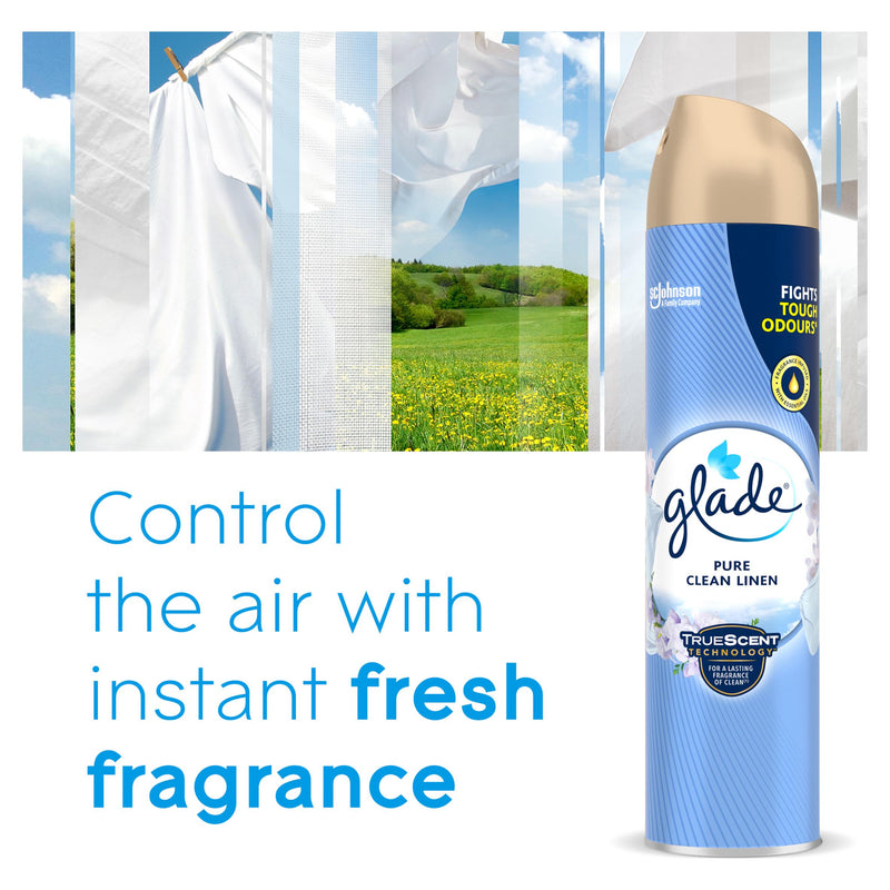 Glade aerosol air freshener Clean Linen 300ml (British brand)