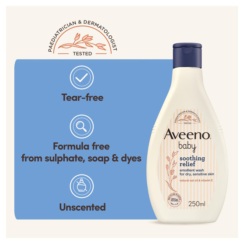 Aveeno Soothing Relief Emollient Baby Wash 250ml (British brand)