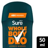 Sainsburys Sure Men Amber Woods Whole Body Deodorant Stick 50ml- Buy online at McGrocer