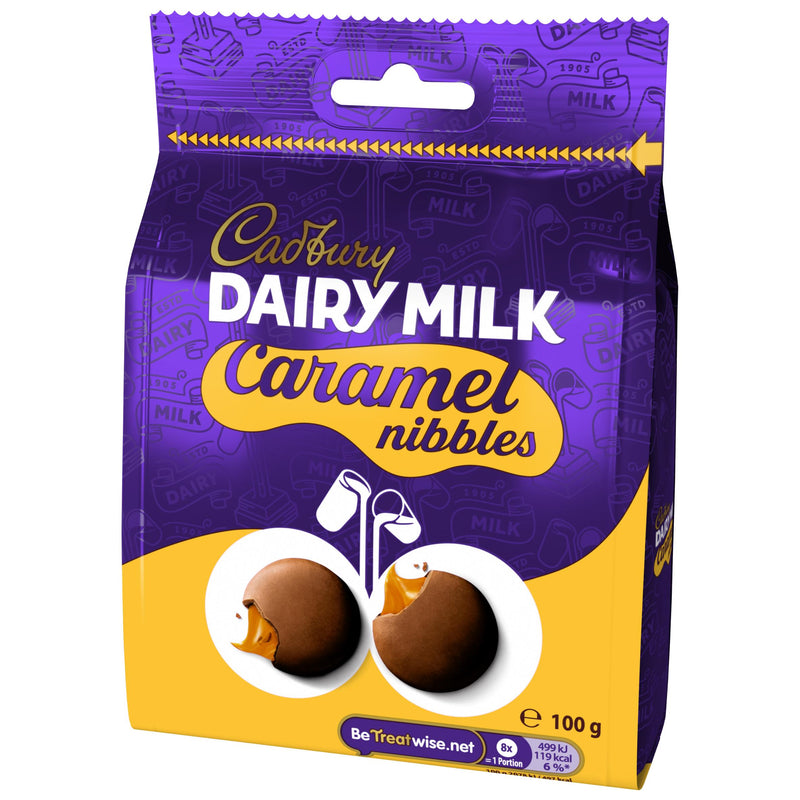 Cadbury chocolate caramel nibbles 100g, UK version