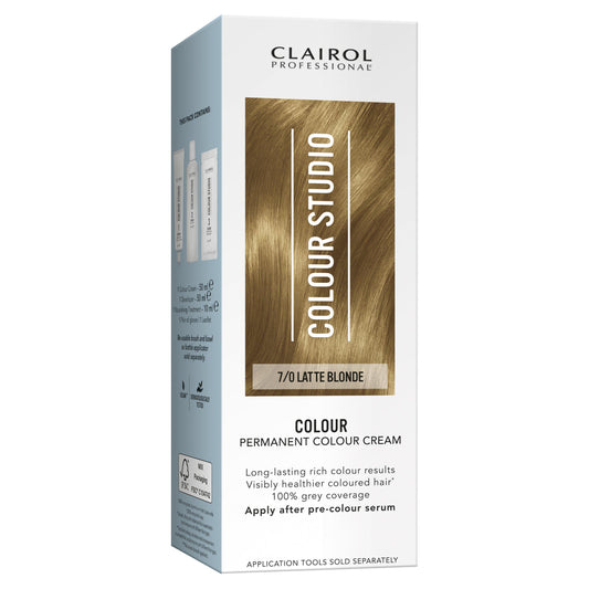 Clairol Professional Colour Studio 7/0 Latte Blonde Permanent Colour Cream GOODS Sainsburys   