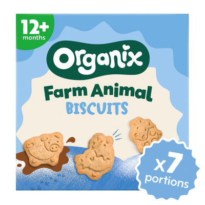 Sainsburys Organix Farm Animal Organic Toddler Snack Biscuits 12 months+ 100g- Buy online at McGrocer