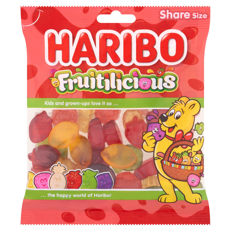 Haribo Fruitilicious Jelly Sweets 150g pack, UK version