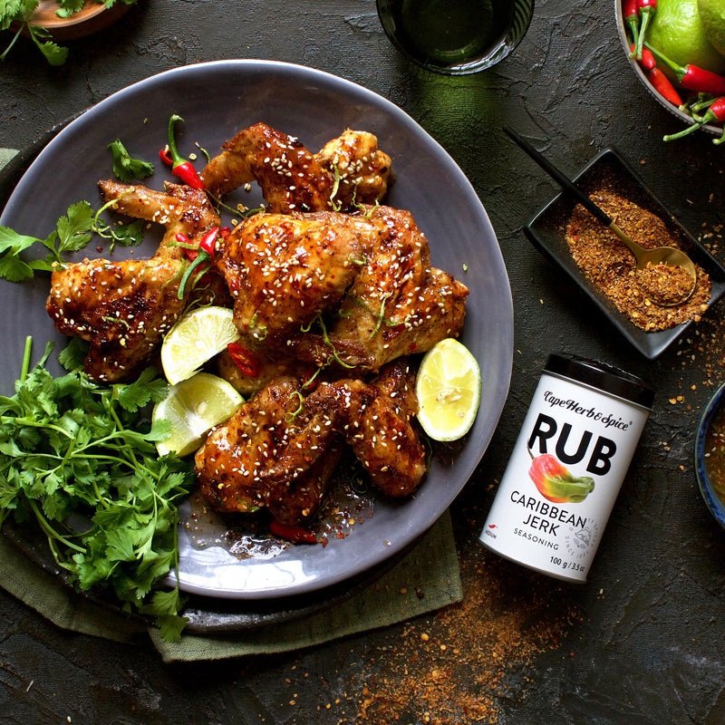 Cape Herb & Spice Caribbean jerk seasoning rub 100g, imported from the UK