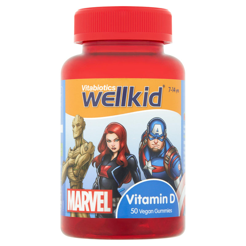 Wellkid Vitamin D gummies strawberry 50 count (British brand)