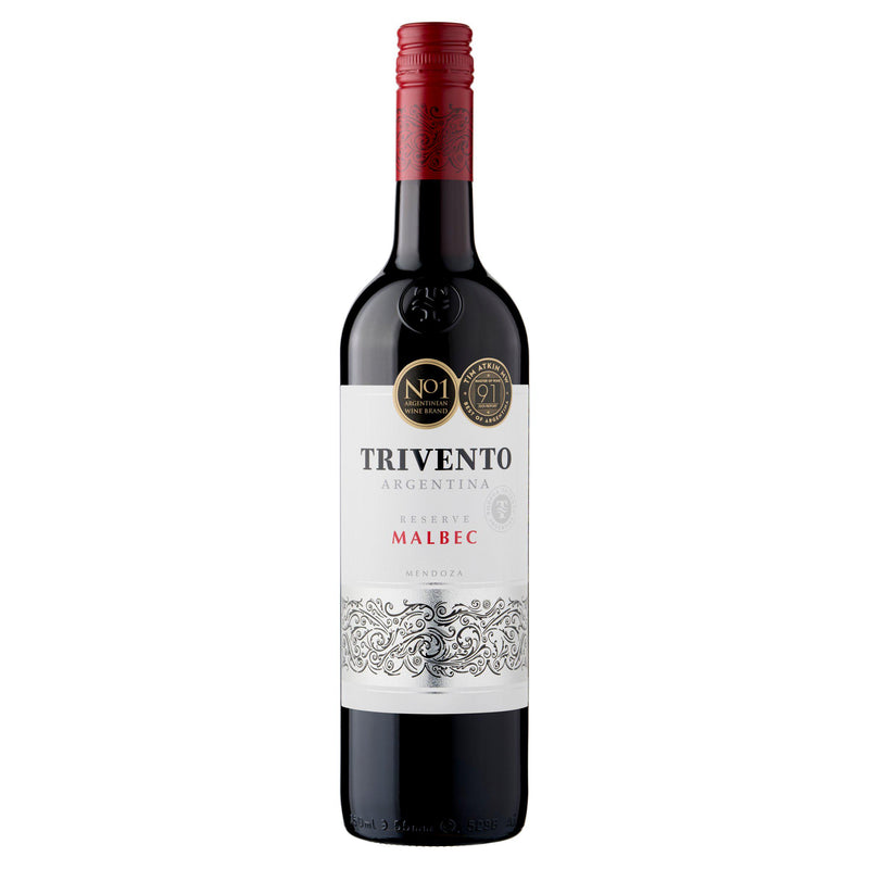 Trivento Malbec Reserve red wine 75cl, imported from the UK