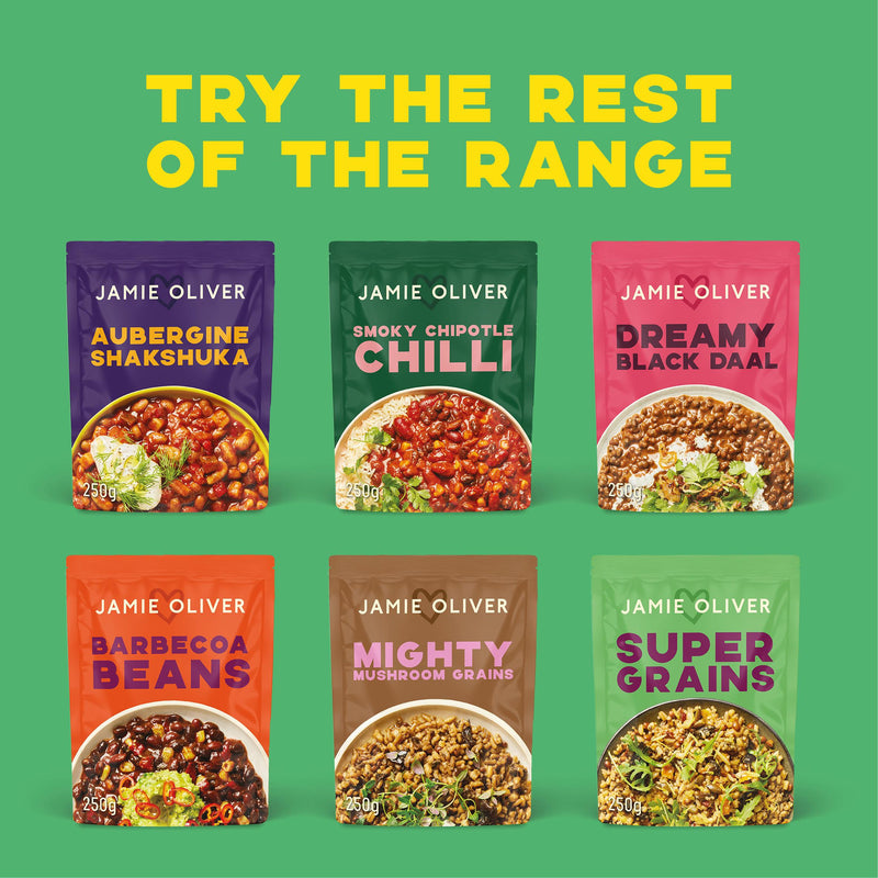 Jamie Oliver Mega Med Grains Black Olives Sun-Dried Tomato 250g, UK version