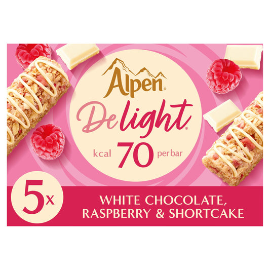 Alpen Delight White Chocolate & Raspberry Shortcake Bars 5x19g GOODS Sainsburys   