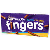 Cadbury Dairy Milk Fingers salted caramel biscuits 114g, imported from the UK