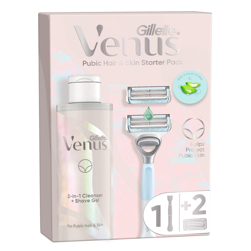 Gillette Venus women's razor 2 blades 2-in-1 shave gel cleanser - British product