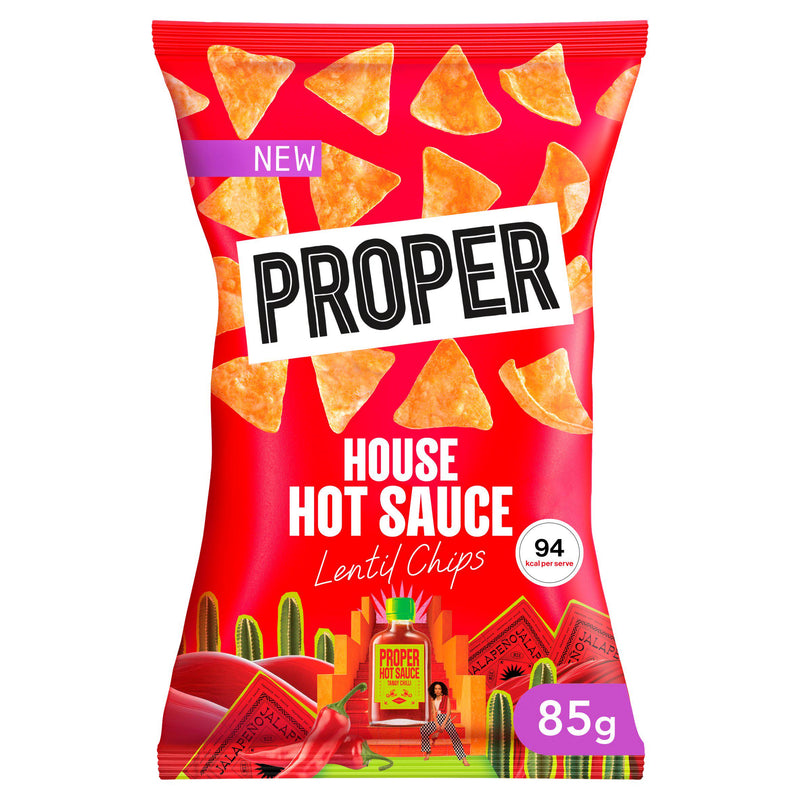 Proper hot sauce house lentil chips 85g, imported from the UK