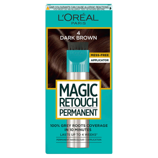 L'Oréal Magic Retouch Permanent Root Concealer Touching Up Dark Brown 4 Grey Hair Dye GOODS Sainsburys   