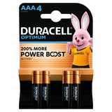 Sainsburys Duracell Optimum AAA Alkaline Batteries Pack of 4- Buy online at McGrocer