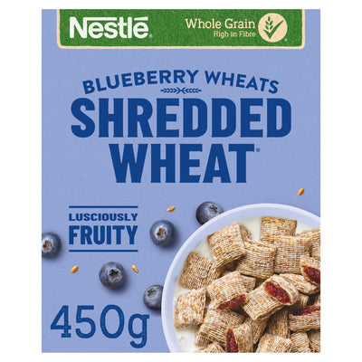 Sainsburys Nestle Shredded Wheat Bitesize Blueberry Wheats Breakfast Cereal 450g- Buy online at McGrocer