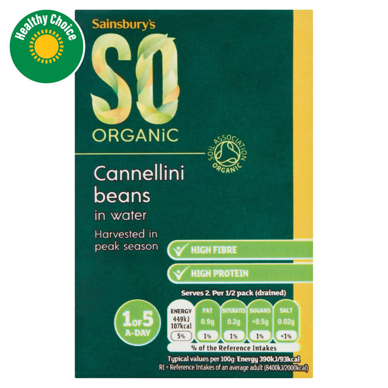 Sainsbury's Cannellini Beans Carton, SO Organic 380g (230g*)