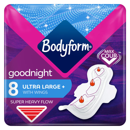 Bodyform Cour V Ultra Night Sanitary Towels Wings x8 GOODS Sainsburys   