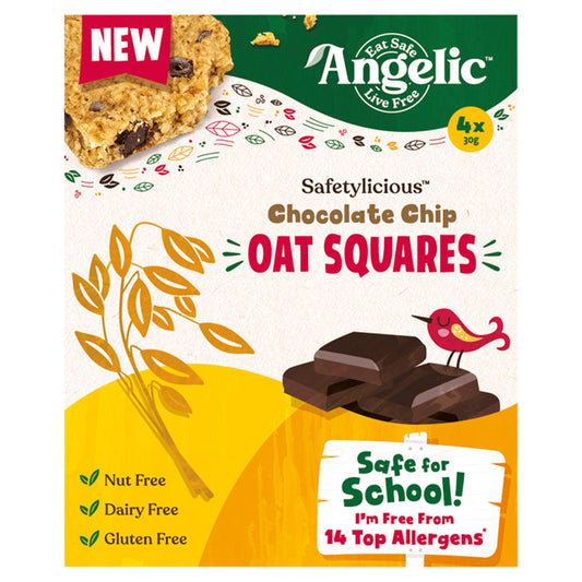Angelic Free From Chocolate Chip Oat Squares Kids Snack 4x30g GOODS Sainsburys   