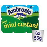Ambrosia mini custard pots 6x55g lunchbox snack, imported from the UK