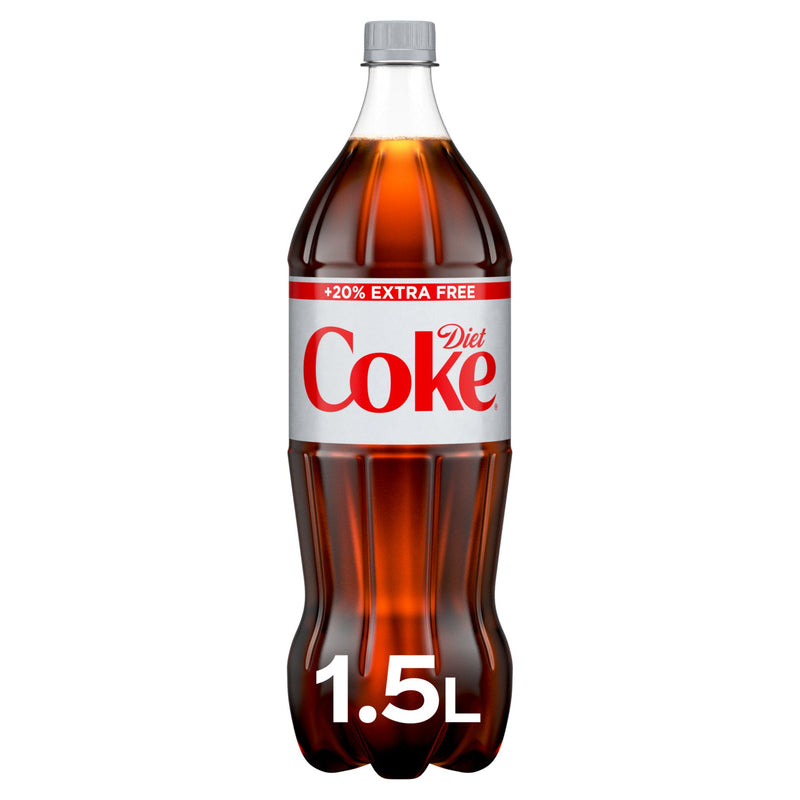 Diet Coke low calorie cola 1.25L bottle, imported from the UK