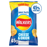 Walkers Less Salt Mild Cheese & Onion Crisps 45g
