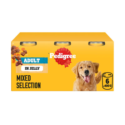 Sainsburys Pedigree Adult Wet Dog Food Mixed In Jelly 6x400g- Buy online at McGrocer