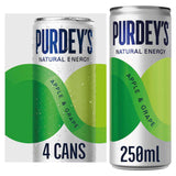 Sainsburys Purdey's Rejuvenate Sparkling Grape & Apple Energy Drink with Ginseng 4x250ml Cans- Buy online at McGrocer