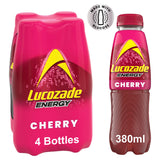 Sainsburys Lucozade Energy Cherry 4 x 380ml Bottle Pack- Buy online at McGrocer