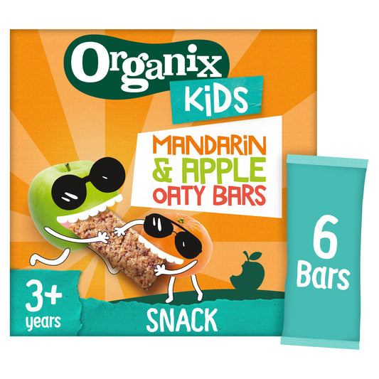 Organix Mandarin & Apple Oaty Bars Lunchbox Kids Snacks Multipack 3 years+ 6x23g GOODS Sainsburys   