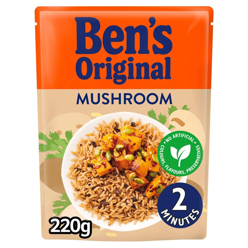 Ben's Original Mushroom Microwave Rice 220g - British product