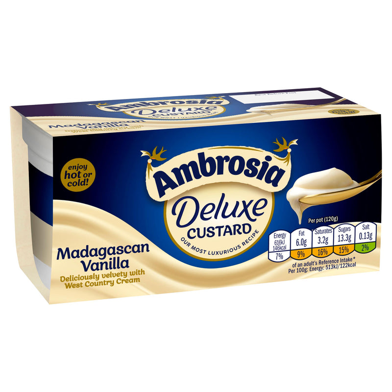Ambrosia Madagascan vanilla custard dessert pots 2 x 120g, UK version