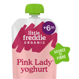 Sainsburys Little Freddie Organic Pink Lady Greek Style Yoghurt Baby Food Pouch 6+ Months 100g- Buy online at McGrocer