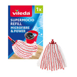 Sainsburys Vileda Supermocio Microfibre Mop Refill Red White Strands Floor Cleaning- Buy online at McGrocer