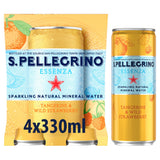 Sainsburys San Pellegrino Essenza Tangerine & Strawberry Sparkling Water 4x330ml- Buy online at McGrocer