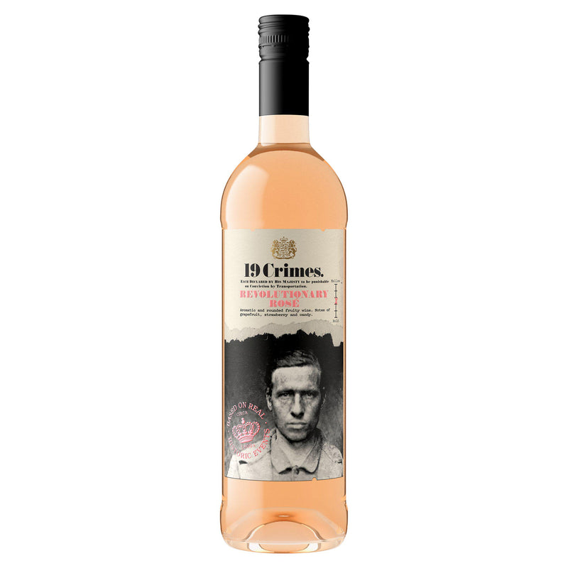 19 Crimes Revolutionary Rosé wine 75cl, imported from the UK