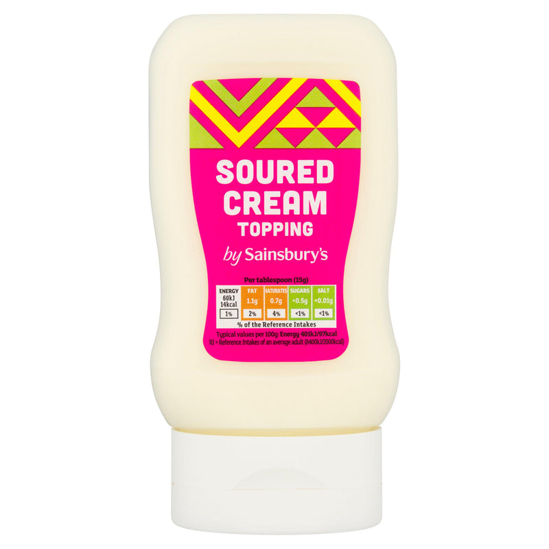 Sainsbury's sour cream 280g plastic bottle (British brand)