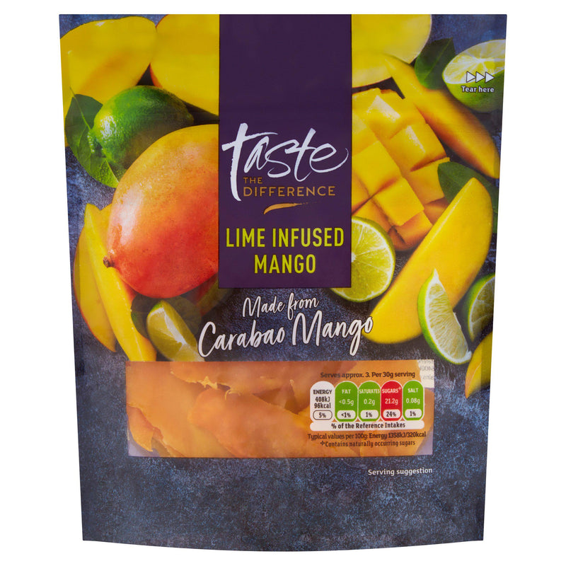 Sainsbury's lime infused dried mango 100g (British brand)