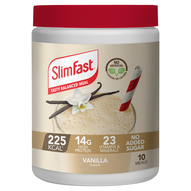 SlimFast Meal Replacement Shake Powder Tin Vanilla Flavour 10 meals 365g