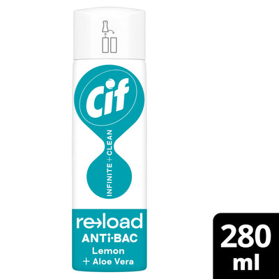 Sainsburys Cif Infinite Clean Antibacterial Cleaner Refill Lemon & Aloe Vera 280ml- Buy online at McGrocer