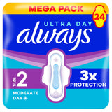 Always Ultra Long sanitary towels with wings 24 count, UK version
