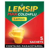 Sainsburys Lemsip Max Cold & Flu Lemon Sachets 5 Sachets- Buy online at McGrocer