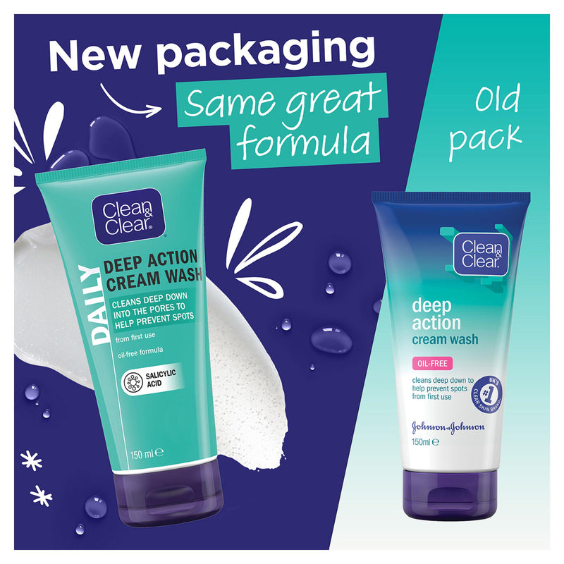 Clean & Clear Deep Action Cream Wash 150ml - British product