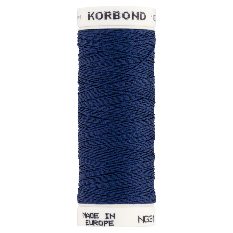 Korbond Navy Blue polyester thread 100m, UK version