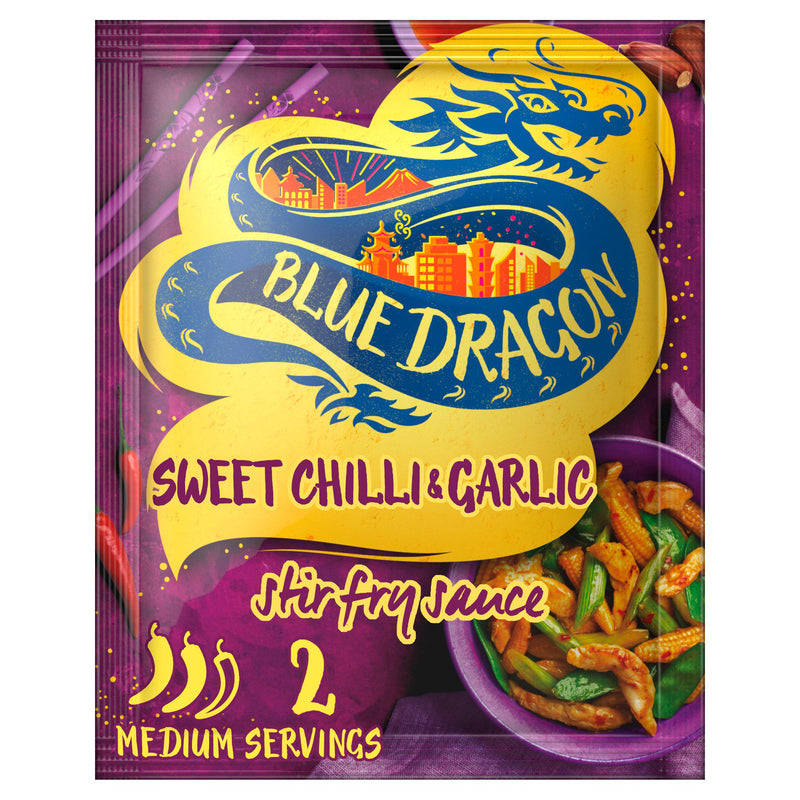 Blue Dragon stir fry sauce sweet chilli & garlic 120g, imported from the UK
