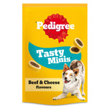 Sainsburys Pedigree Tasty Minis Adult Dog Treats Cheese & Beef Nibbles 140g- Buy online at McGrocer