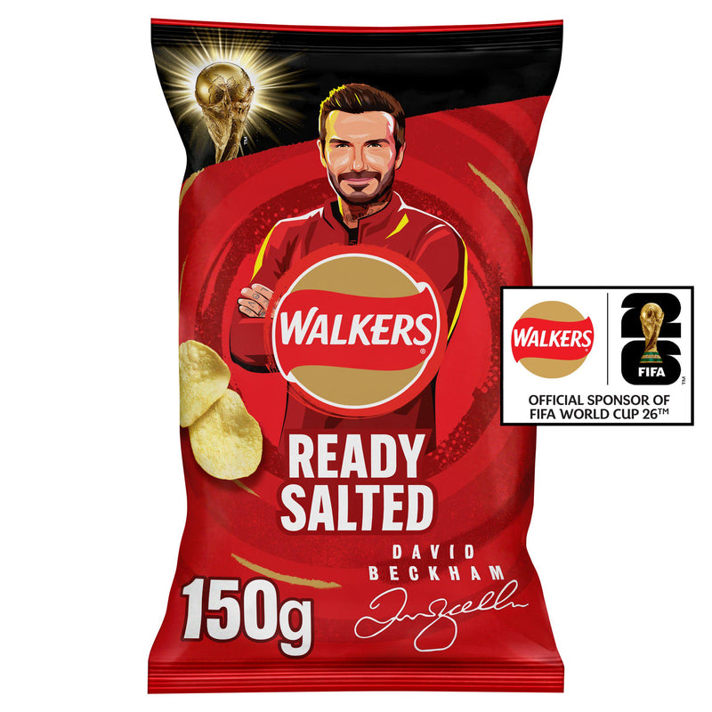 Walkers Ready Salted sharing crisps 150g packet (British brand)