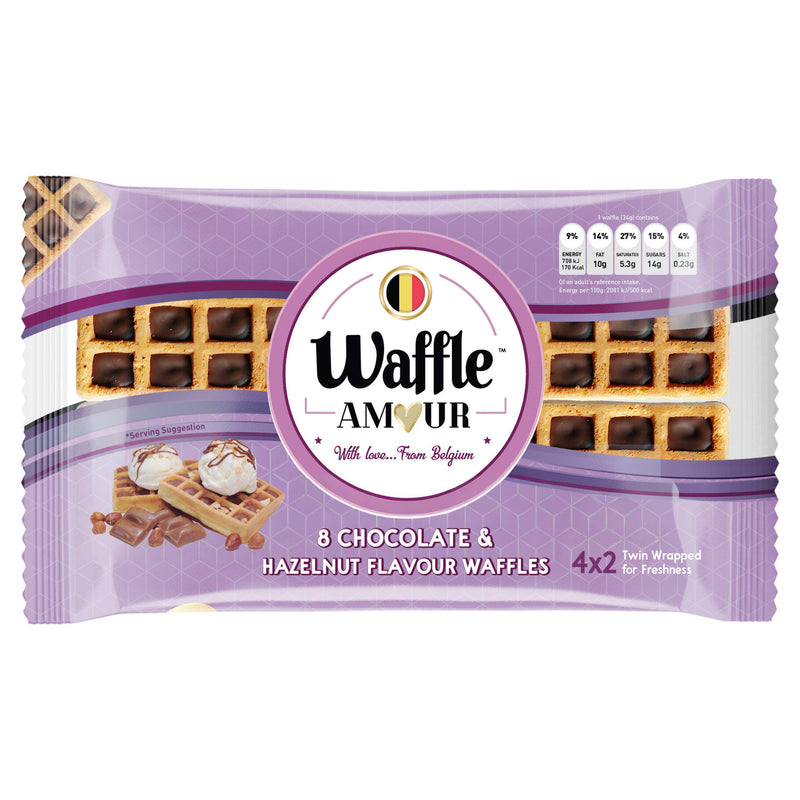 Waffle Amour Chocolate Hazelnut Waffles 8x34g (British brand)