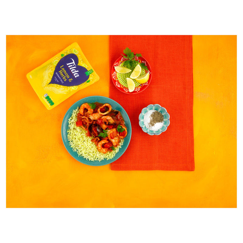 Tilda microwave rice Lemon & Herb Basmati 250g (British brand)
