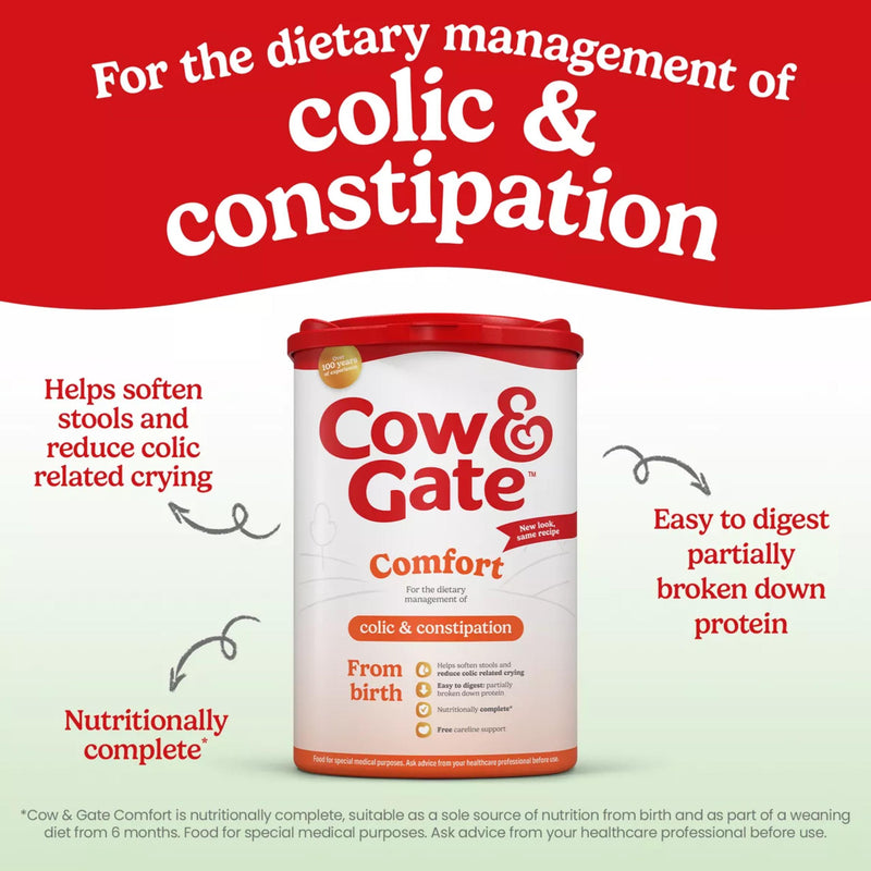 Cow & Gate Comfort baby formula 800g, imported from the UK